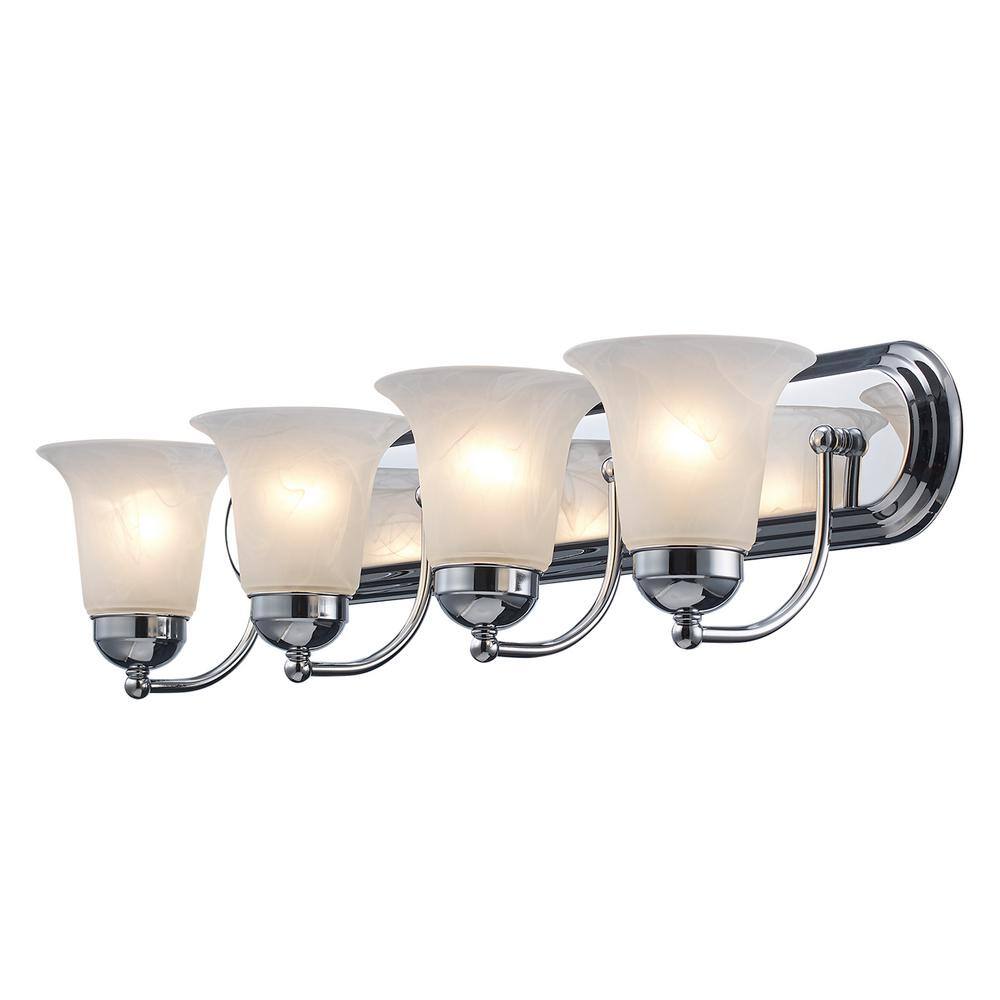Polished Chrome Bell Shade Bathroom Vanity Light