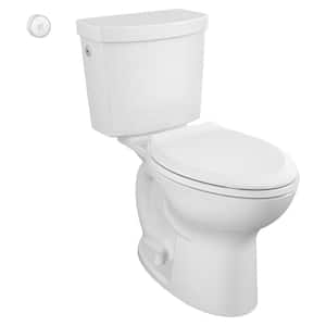 Exposed Trapway Cadet Touchless 2-piece 1.28 GPF Single Flush Elongated Toilet in White, Seat Not Included