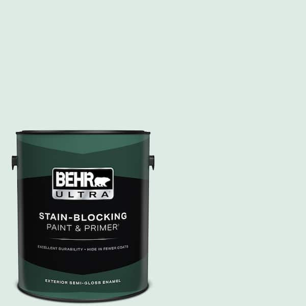 BEHR ULTRA 1 gal. #M430-1 Snowbound Semi-Gloss Enamel Exterior Paint & Primer