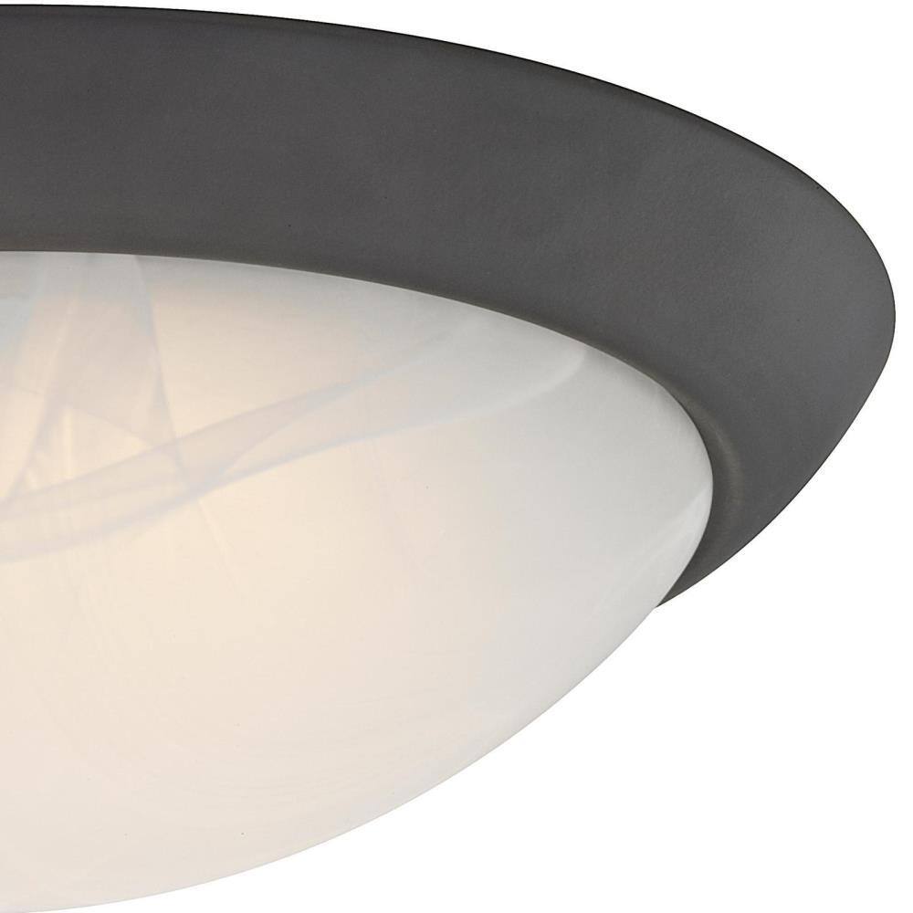 11" Alabaster Glass Globe LED Ceiling Light in Oil Rubbed Bronze