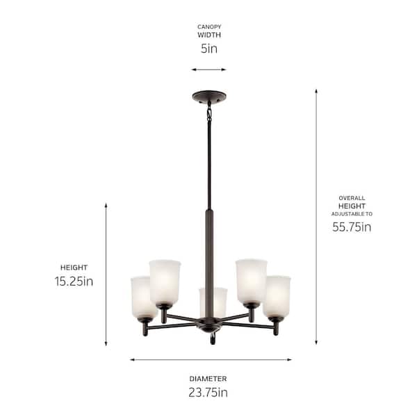 Kichler Shailene 3-Light Antique Bronze Transitional Chandelier