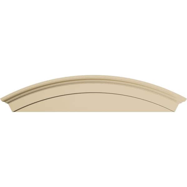 Ekena Millwork 62-in. W x 14-in. H x 2-3/4-in. P Arched Signature Urethane Pediment, Primed Tan