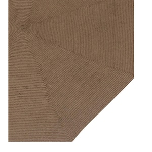 Country Braid Collection Cocoa Solid 72" Octagonal 100% Polypropylene Reversible Solid Area Rug
