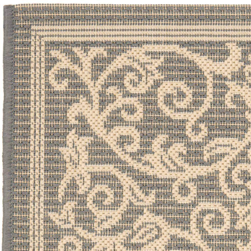 Modern Round Grey Synthetic 60" Indoor/Outdoor Area Rug