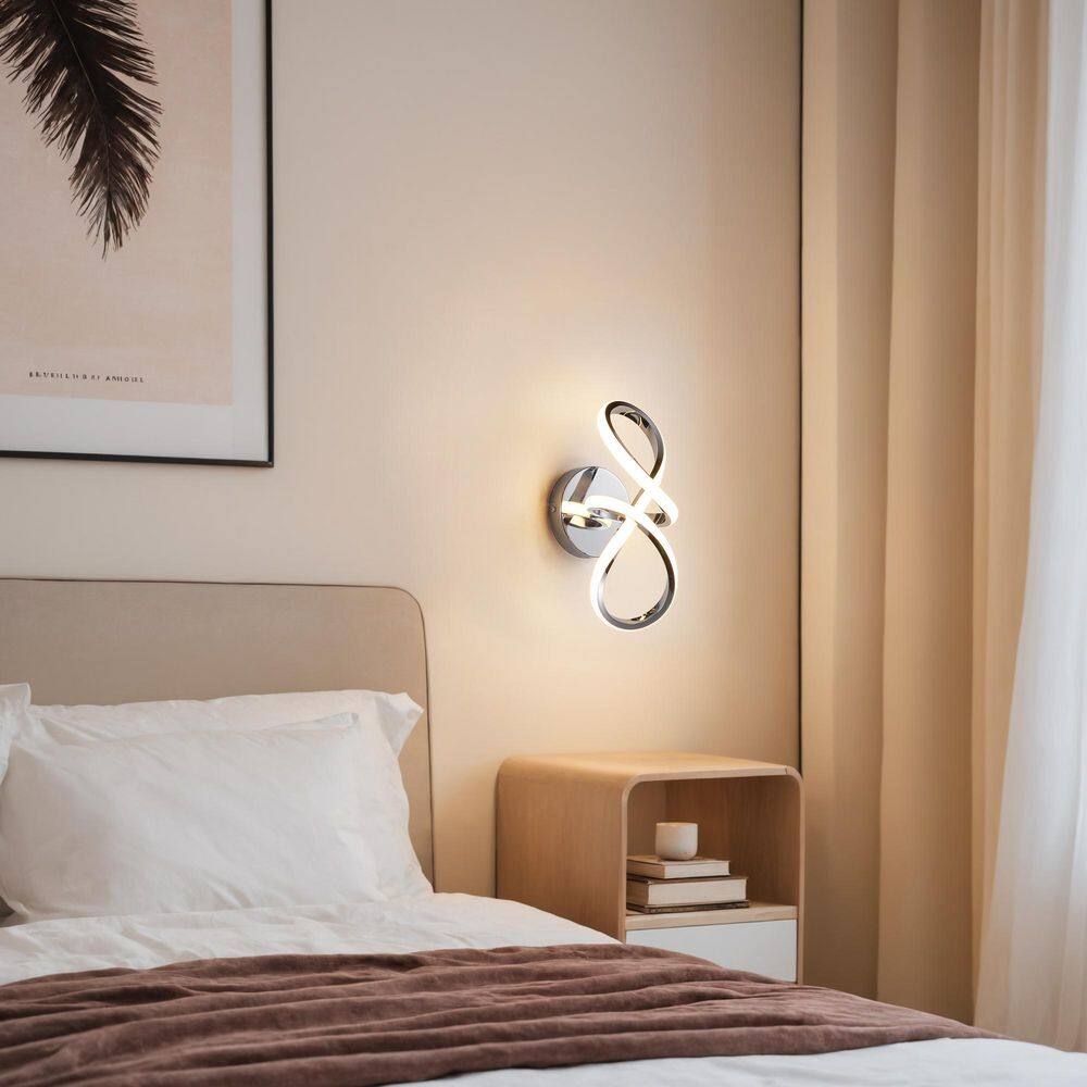 11.02 in. Modern Linear Polished Chrome Integrated LED Flush Mount with White Acrylic Shade for Living Room Kithcen price history on PriceWatchPro