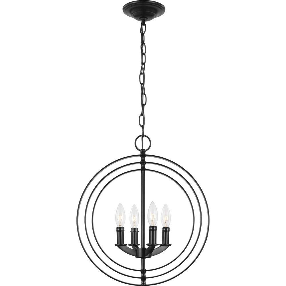 Equinox Black and Nickel 4-Light Globe Pendant