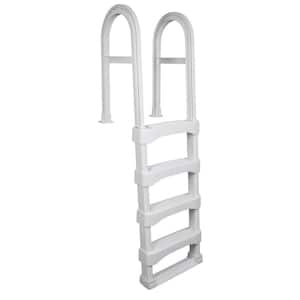 White Snap-Lock Deck Ladder for Above-Ground Pools