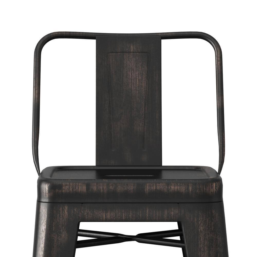 Rayne Distressed Black Metal Counter Height Stool Set