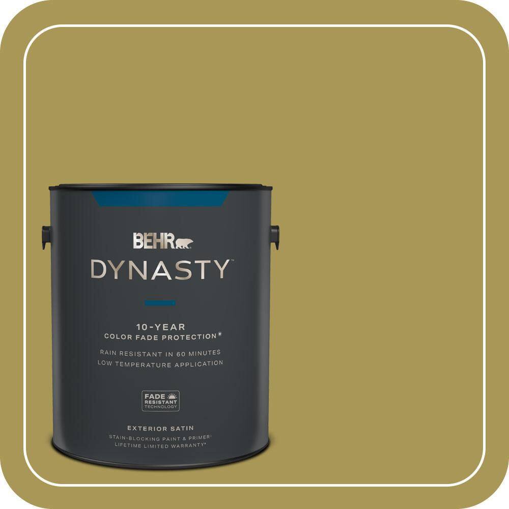 BEHR DYNASTY 1 gal. #390D-6 Spring Moss Satin Enamel Exterior Stain ...