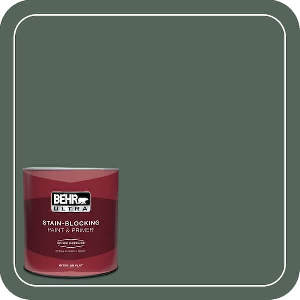 BEHR ULTRA 1 qt. #460F-6 Medieval Forest Extra Durable Flat Interior Paint & Primer