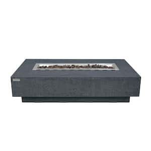 Hampton Outdoor Dark Grey Fire Pit 56 in. x 32 in. Rectangular Concrete Propane Fire Table