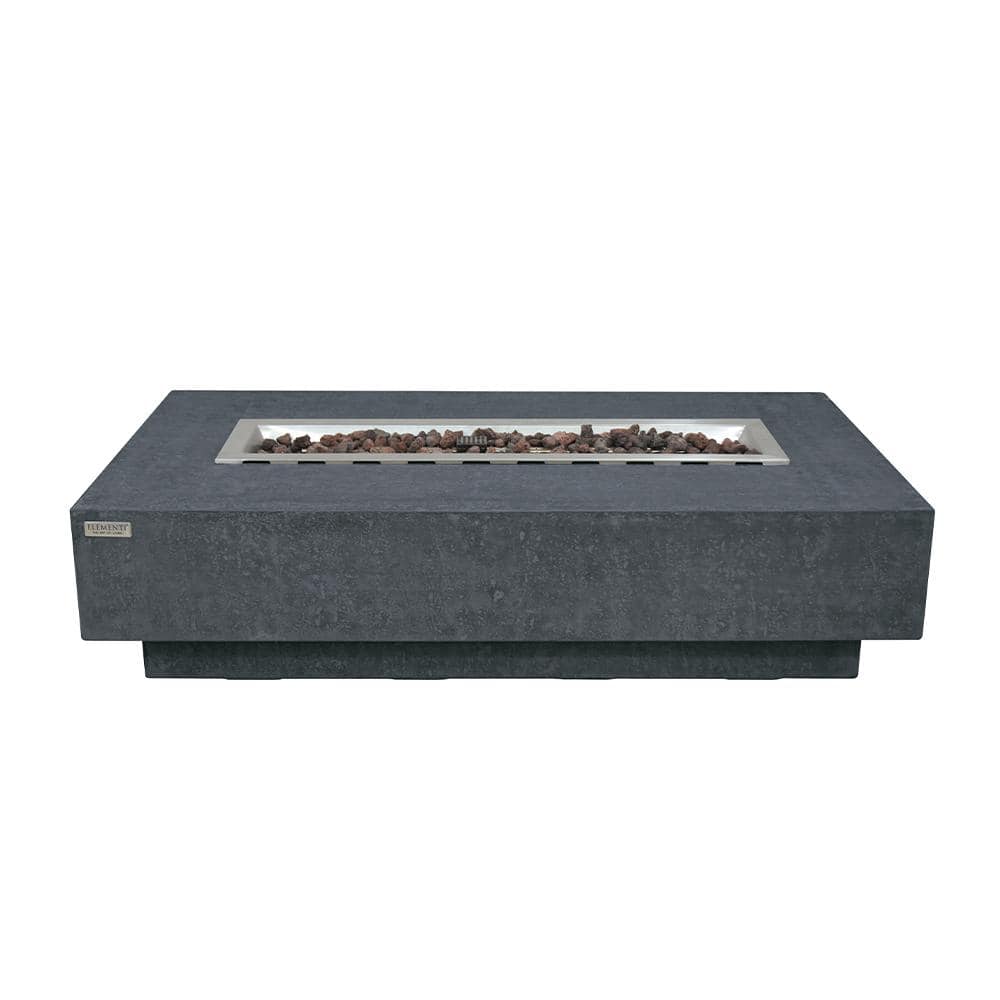 Envelor Hampton Outdoor Dark Grey Fire Pit 56 in. x 32 in. Rectangular