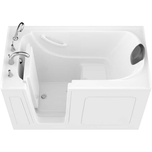 Universal Tubs Safe Premier 60 in. x 32 in. Left Drain Walk-In Non-Whirlpool Bathtub in White