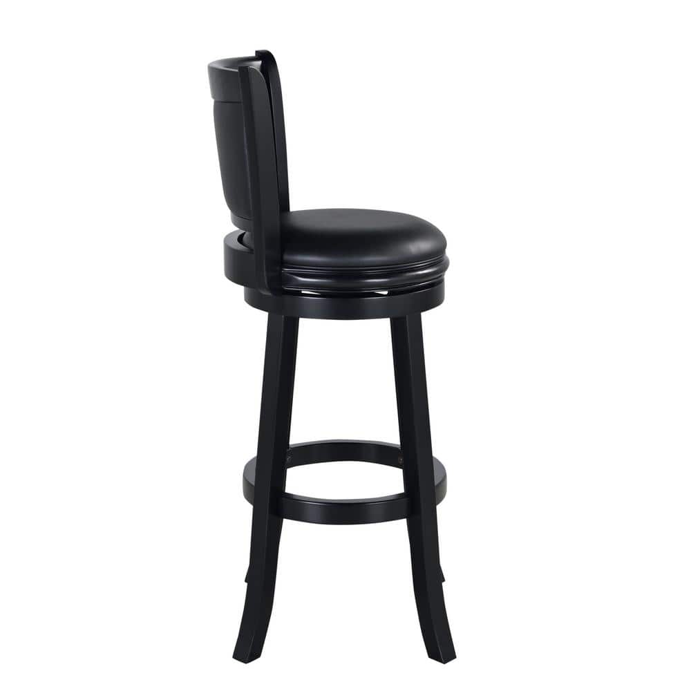 Augusta 34" Extra Tall Black Wood Swivel Barstool