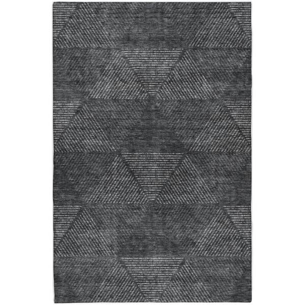 Dream Shag Premium Machine Washable Abstract ADS777 Charcoal 10 ft. x 14 ft. Area Rug