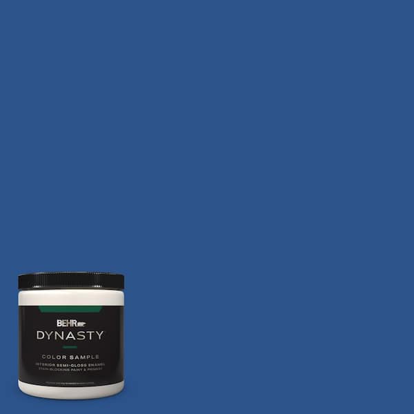 BEHR DYNASTY 8 oz. #P520-7 Flashy Sapphire Semi-Gloss Enamel Stain-Blocking Interior/Exterior Paint and Primer Sample