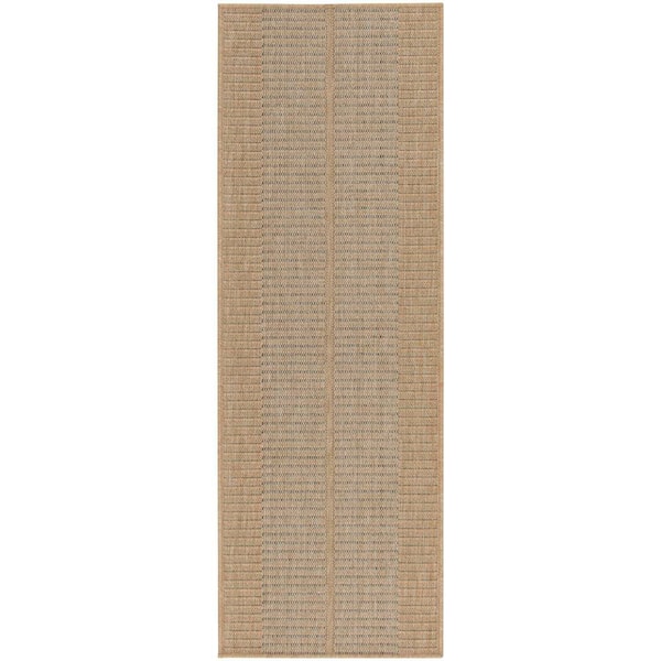 Broken Stripes Beige 2 ft. x 6 ft. Indoor/Outdoor Runner