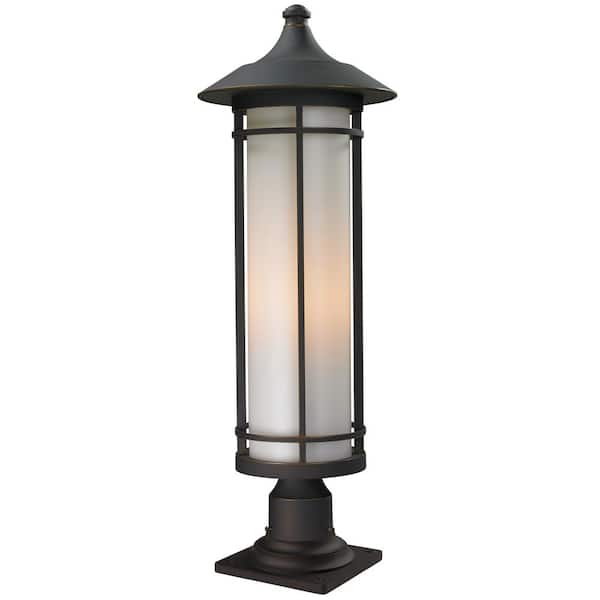 Unbranded Woodland 30 in 1 Light Rubbed Bronze Outdoor Aluminum Hardwired Weather Resistant Pier Mount Light with No Bulb Included