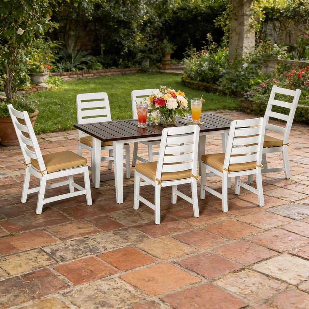 balcony patio set 3pc 7 umbrella 3-Piece Bistro Outdoor Cast Aluminum Bistro Table and Chairs Nuu Garden This set is lightweight and sturdy 7 Pieces Patio Rattan Cushioned