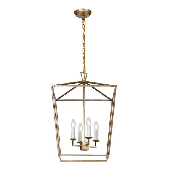 Unbranded Marco 4-Light Gold Cage Iron Art Design Chandelier