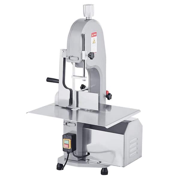 Commercial Electric Meat Bandsaw Stainless Steel 1500-Watt Bone Saw Machine Frozen Meat Cutter Silver