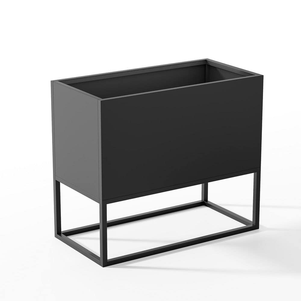 36 x 18 x 19 in. Large Metal Rectangular Planter, Shelves, Drainage Holes E