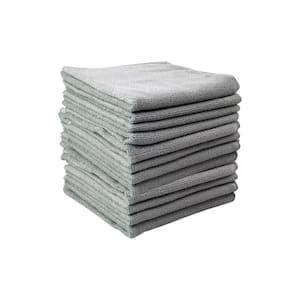 16 in. x 16 in. Multi-Purpose Microfiber Towel in Grey (12-Pack)