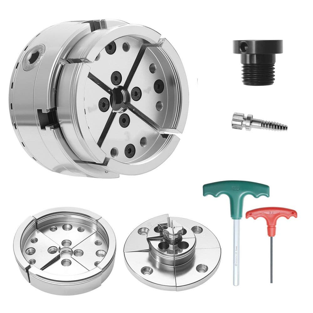 4 in. Wood Lathe Chuck, 4-Jaw Self-Centering with 1 in. x 8 TPI Thread & Adapter, Round & Step Jaws, Nickel-Plated Steel price history on PriceWatchPro