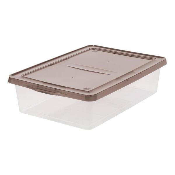 IRIS 28 Qt. Storage Box in Clear with Gray Lid (10-Pack)