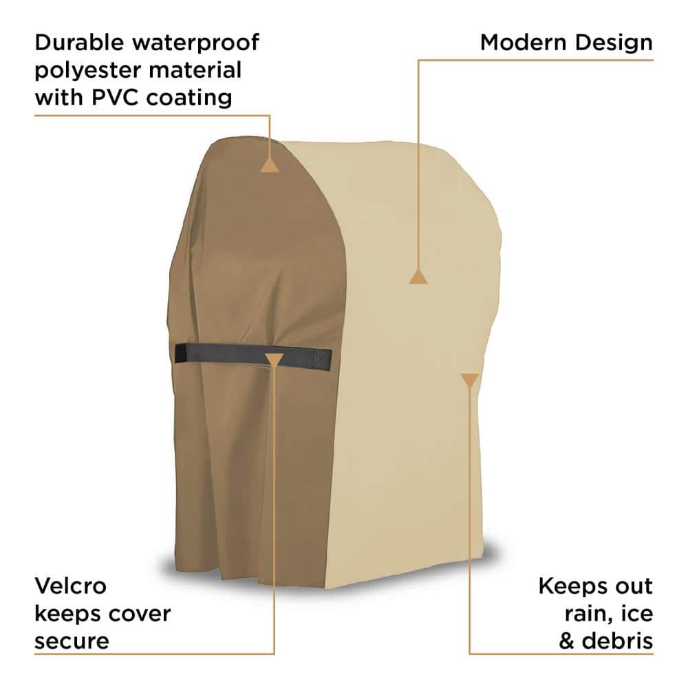 Small Beige and Brown Waterproof BBQ Grill Cover