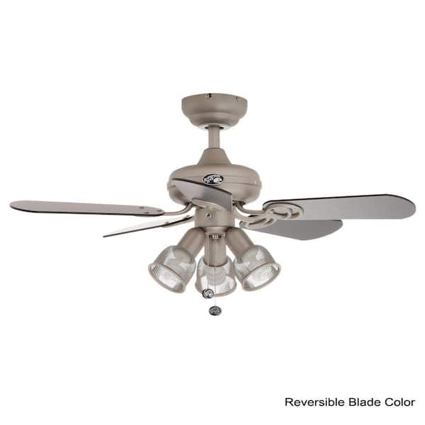 Hampton Bay San Marino 36 In Led Indoor Brushed Steel Ceiling Fan With Light Kit 87653 - 36 Inch Ceiling Fan With Light Home Depot