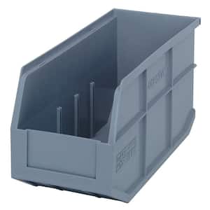 Stackable Shelf 10-Qt. Storage Tote in Gray (6-Pack)