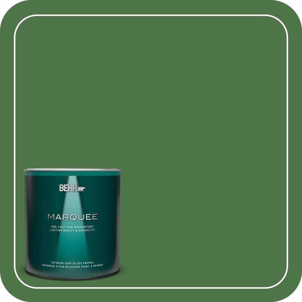 1 qt. #MQ4-49 Emerald Forest One-Coat Hide Semi-Gloss Enamel Interior Paint & Primer product image for price tracking