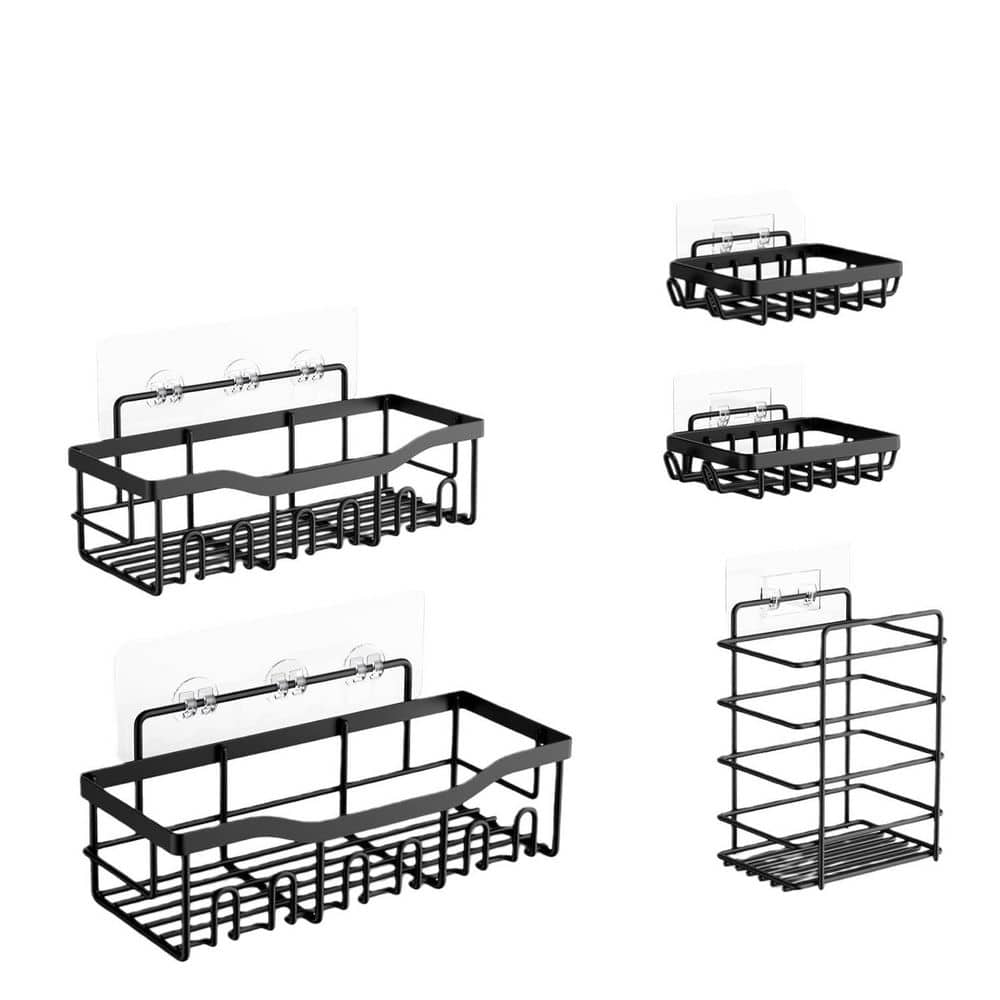 5-Pack Shower Caddy Set in Stainless Steel, No Drill Adhesive Bathroom Organizer, Space-Saving Shower Shelves price history on PriceWatchPro