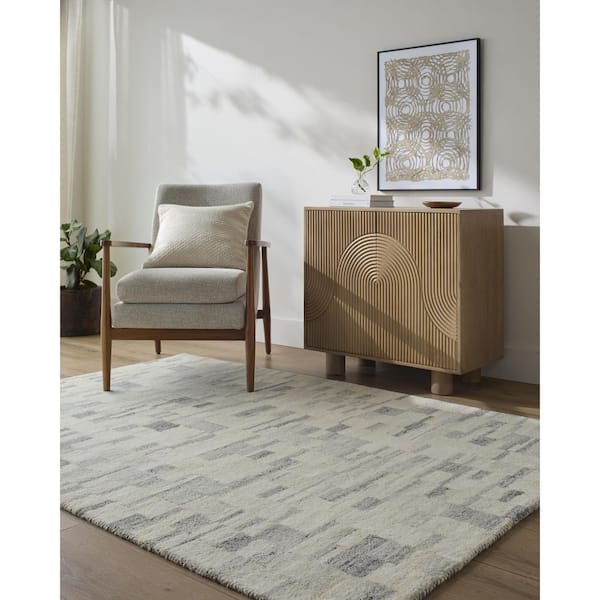 Max Beige Modern Abstract 8 ft. x 12 ft. Area Rug