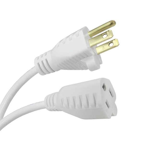 8 ft. 16/3 Light Duty Indoor/Outdoor Extension Cord, White