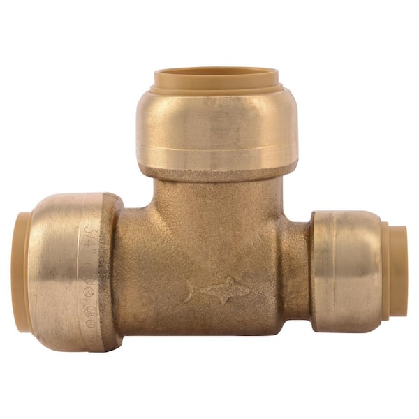SharkBite 3/4 in. x 1/2 in. x 3/4 in. Brass Push-to-Connect Reducing Tee Fitting