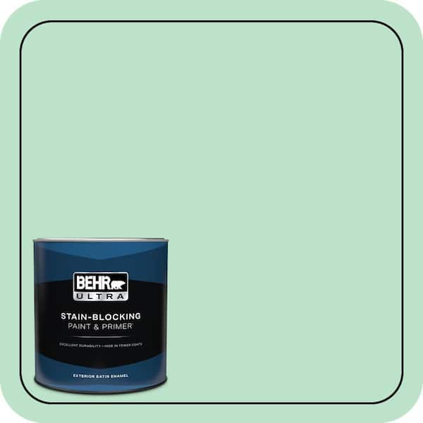BEHR ULTRA 1 qt. #P410-2 Spearmints Satin Enamel Exterior Paint & Primer