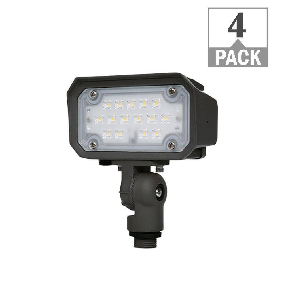 65-Watt Equivalent 5 in. 1800 Lumens Bronze Outdoor Integrated LED Flood Li