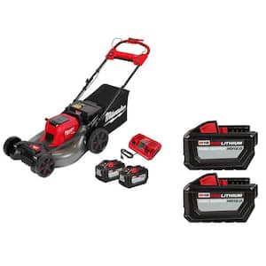 M18 FUEL Brushless Cordless 21 in. Dual Battery Self-Propelled Lawn Mower w/ (4) 12.0Ah Battery and Charger