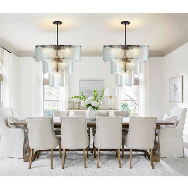 Magic Home 8-Light Black Pendant Hanging Light Fixture Modern