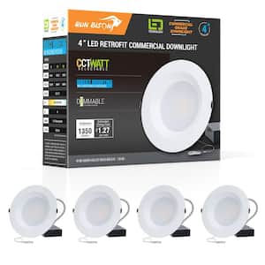 4 in. CCT and Wattage Selectable New Construction or Remodel IC Rated Integrated LED Commercial Downlight (4-Pack)