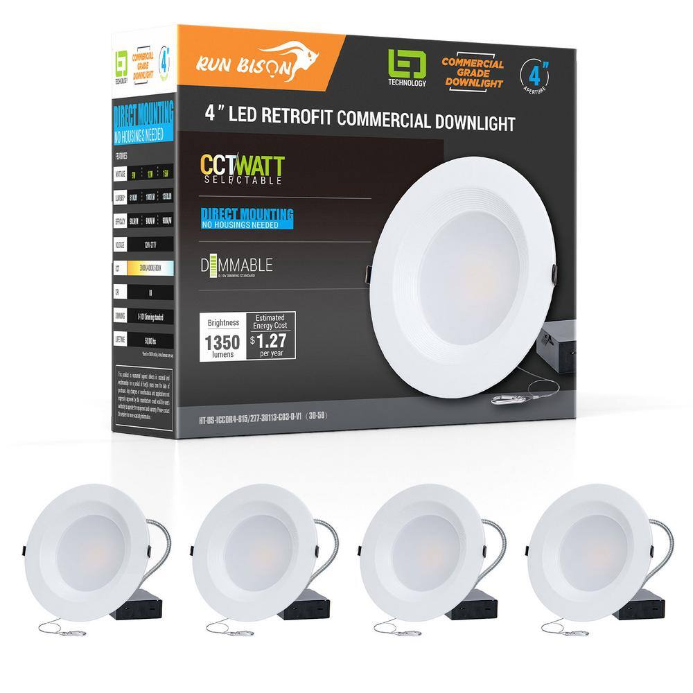 5-Inch White Aluminum LED Recessed Lighting Kit with Adjustable CCT