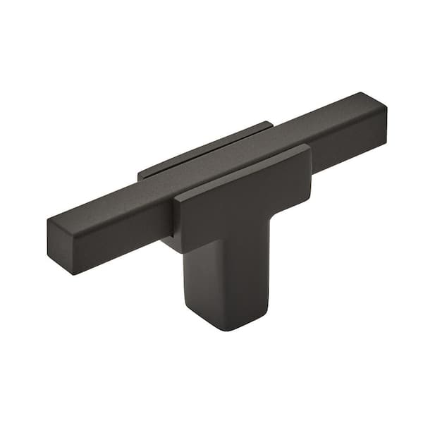 Amerock Urbanite 2-3/4 in. (70mm) Modern Matte Black/Matte Black Bar Cabinet Knob