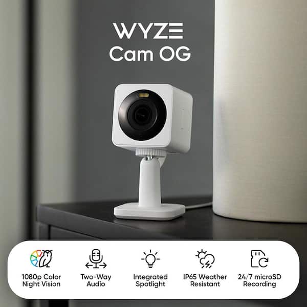 Cam OG, Wired Indoor/Outdoor 1080p HD Smart Home Security Camera with Built-In Spotlight