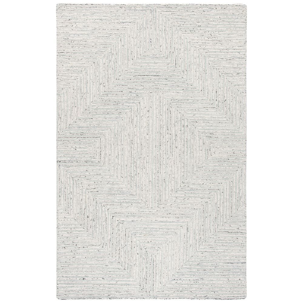 Gray Hand-Tufted Wool 6' x 9' Rectangular Area Rug