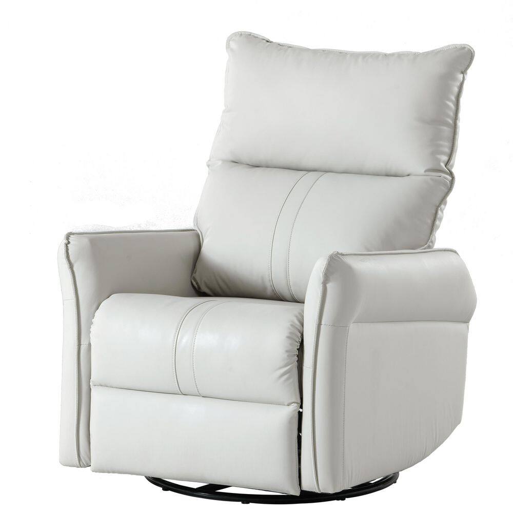 Wood and Metal Outdoor Power 270° Swivel Rocker Recliner Chair with Light Gray PU Leather Cushion price history on PriceWatchPro