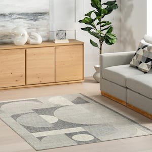 Beckett Light Gray 8 ft. x 10 ft. Modern Geometric Area Rug