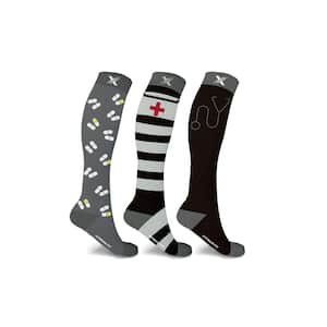 Men Small/Medium Knee High Compression Socks for Nurses and Doctors (3-Pack)