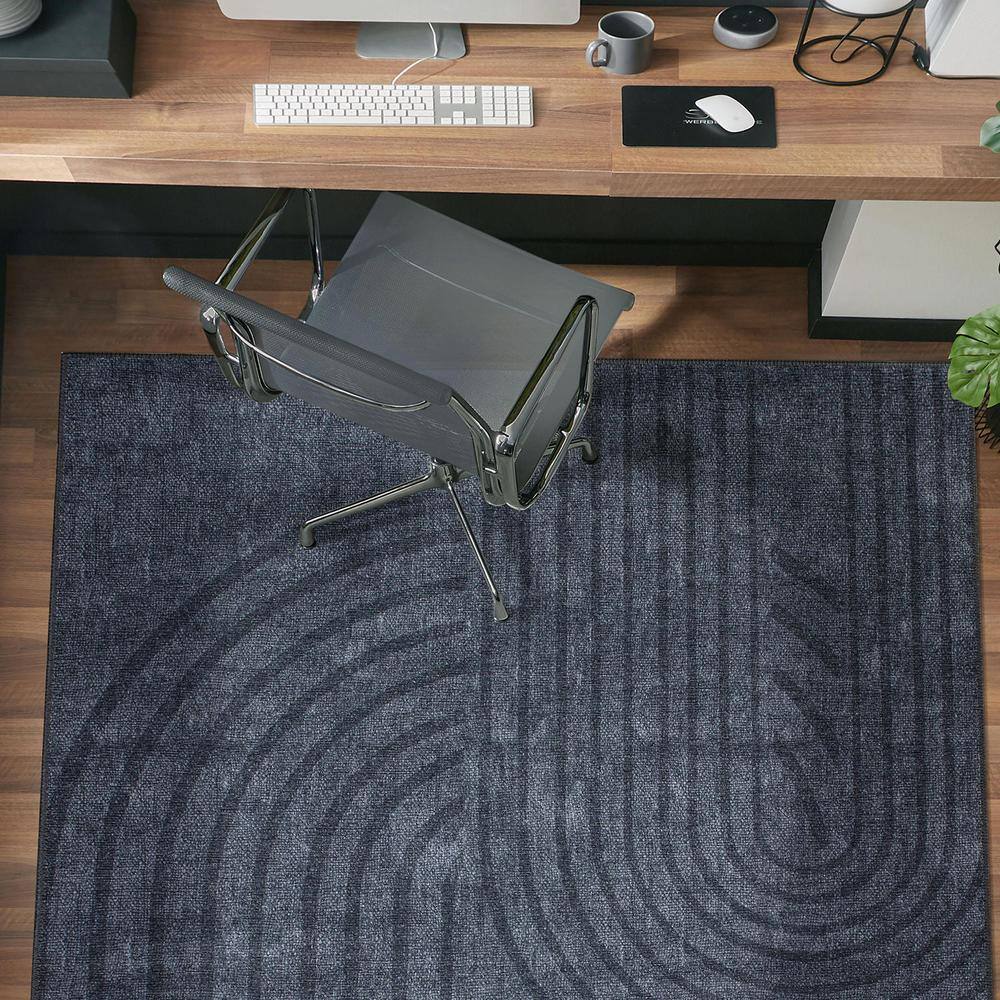 Contemporary Dark Gray Synthetic Flat Woven 10' x 14' Area Rug